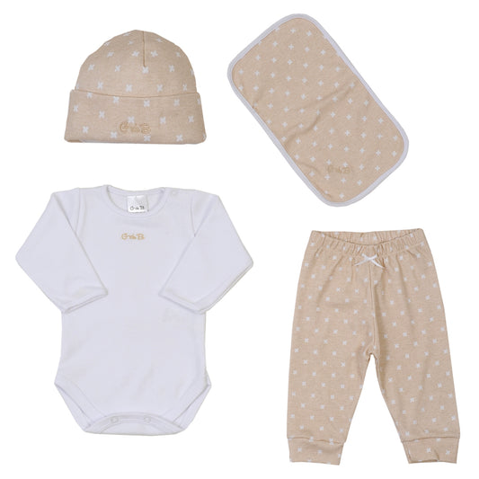 35P/00918/2301 AJUAR BODY ESTRELLAS: BODY+CALCITA+GORRO +BABITA